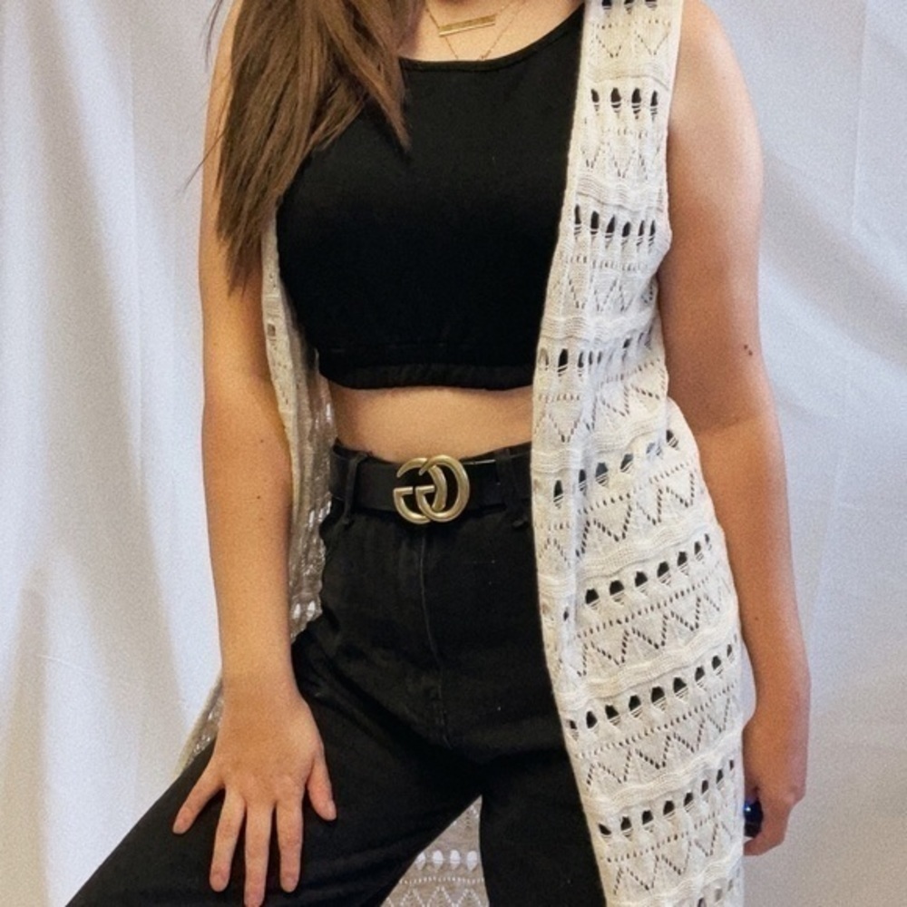 Cream color long vest - Picture 5 of 5